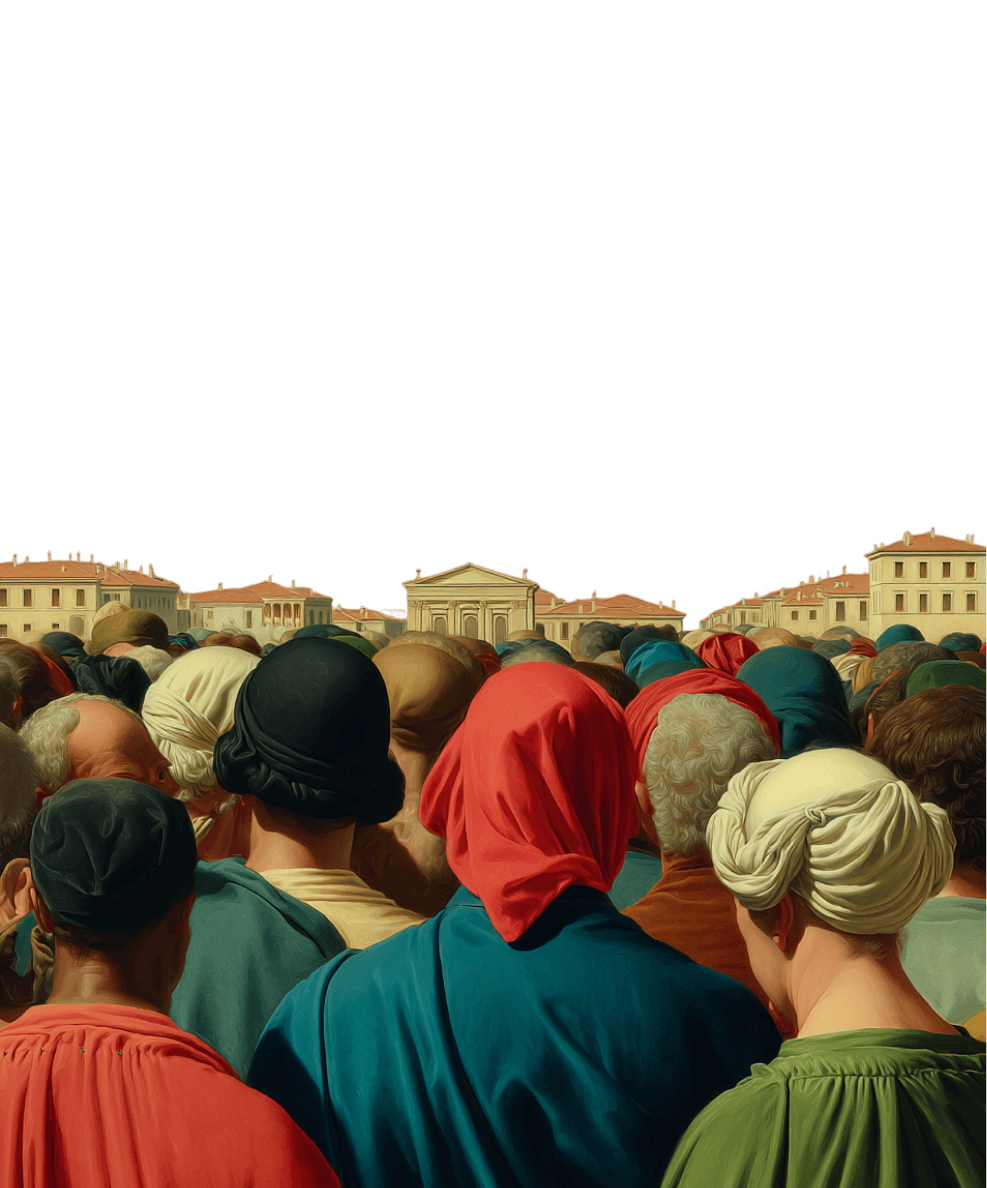 Crowd of clients